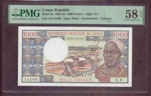 Charger l'image dans la galerie, Congo : 1000 Francs 1982 ; Pick 3e ; PMG : Choice UNC 58 (Ref 4184)
