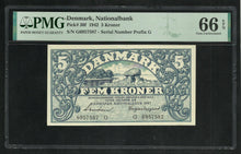 Charger l&#39;image dans la galerie, Denmark : 5 Kroner 1942 ; PMG : Gem Unc 66 ; EPQ
