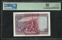 Charger l&#39;image dans la galerie, Spain : 25 Pesetas 1928 ; PMG : Choice UNC 64 (Ref 2339)
