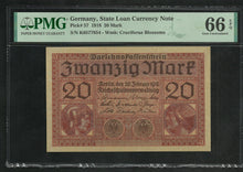 Charger l&#39;image dans la galerie, Germany : 20 mark 1918 ; PMG : Gem UNC 66 ; EPQ (Ref 152)
