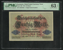 Charger l&#39;image dans la galerie, Germany : 50 Mark 1914 ; PMG : Choice UNC 63 ; EPQ
