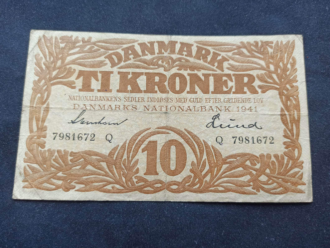 Danemark : 10 Kroner 1941