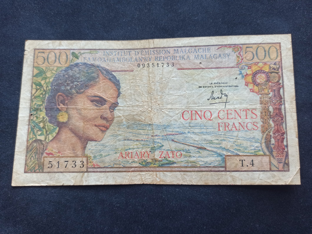 Madagascar : 500 Francs 1966