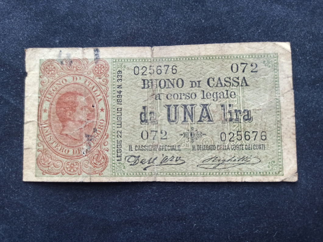Italie : Una Lira / 1 Lire 1893