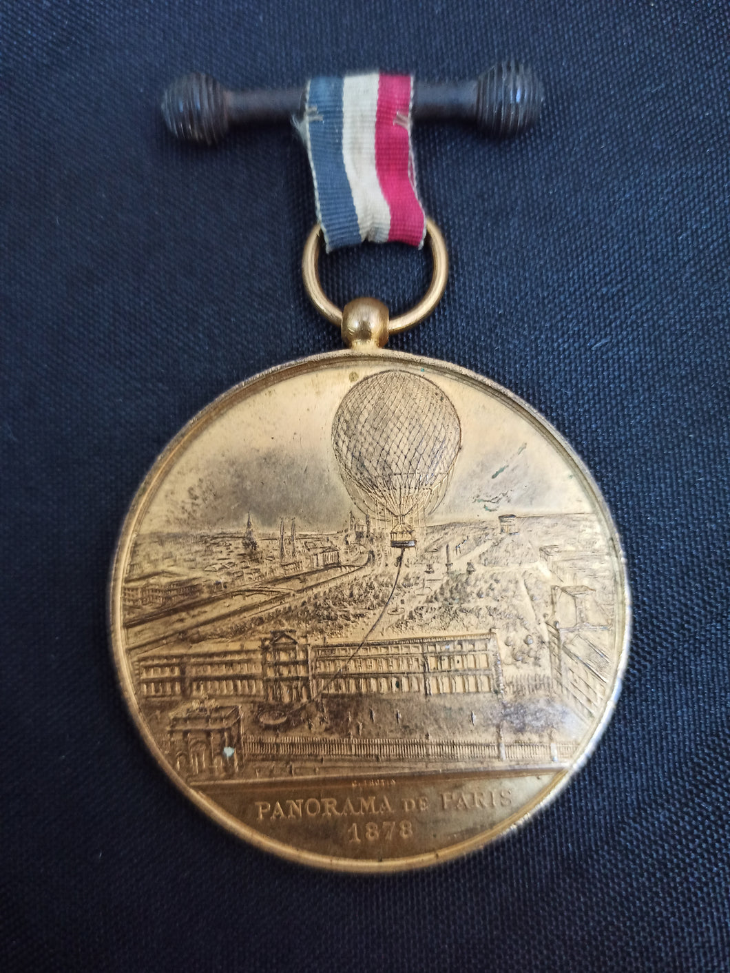 Médaille Souvenir Ballon Captif à vapeur Henry Giffard Panorama de Paris 1878