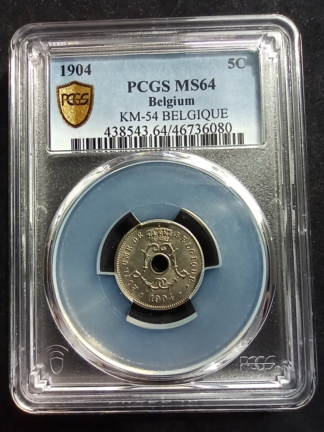 Belgium : 5 Centimes 1904 ; PCGS : MS 64