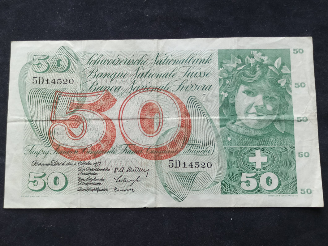 Suisse : 50 Francs 1957 (Ref 331)