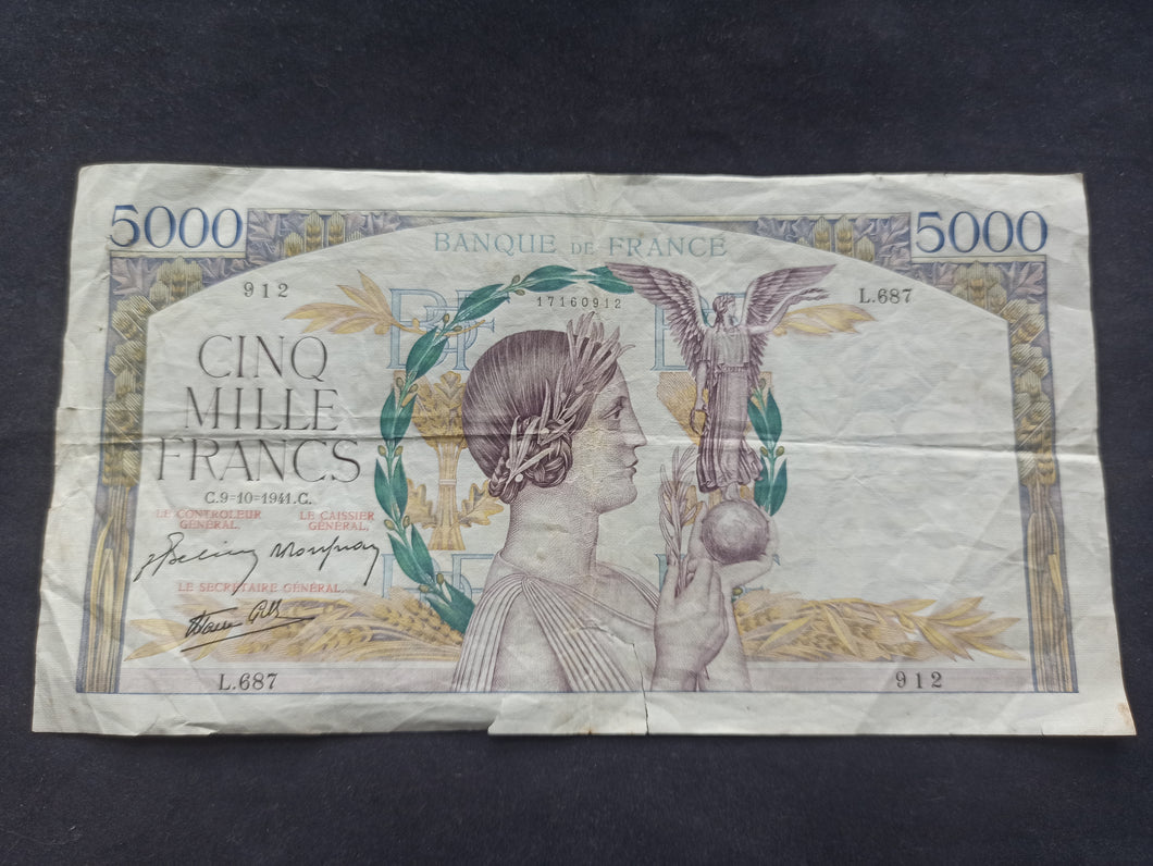 5000 Francs Victoire (9-10-1941) (Ref 347)