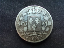 Charger l&#39;image dans la galerie, 5 Francs Argent Charles X 1827 L (Ref 450)
