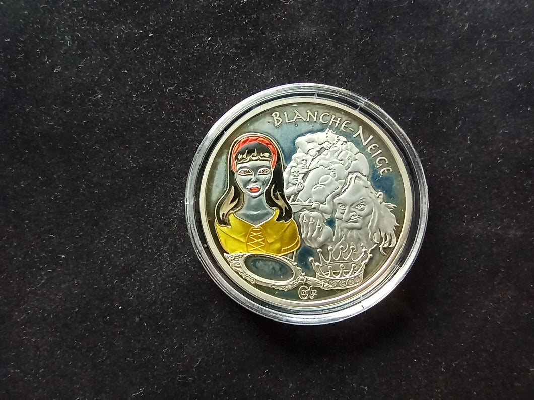 France : 1 Euro 1/2 Argent 2002 Blanche Neige Colorisé BE