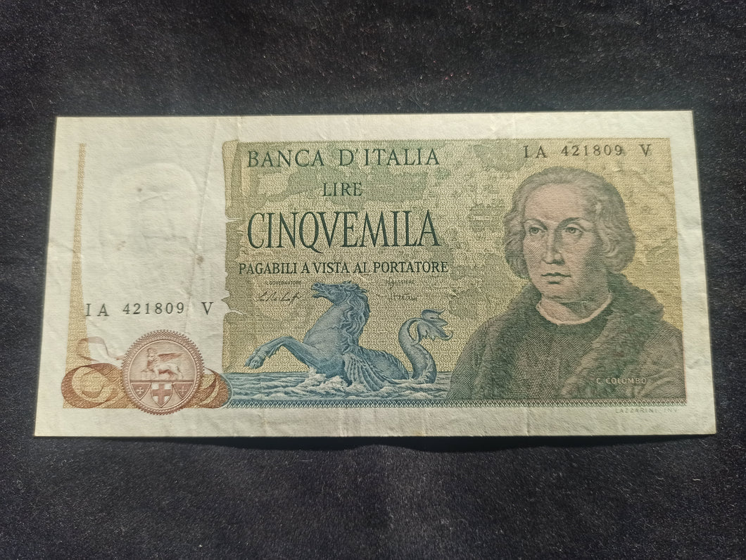 Italie : 5000 Lire 1977 Christophe Colomb (Ref 587)