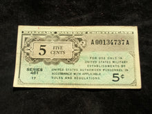 Charger l&#39;image dans la galerie, Etats Unis / USA : Military Payment : 5 Cents 1946 Series 461 (Ref 625)
