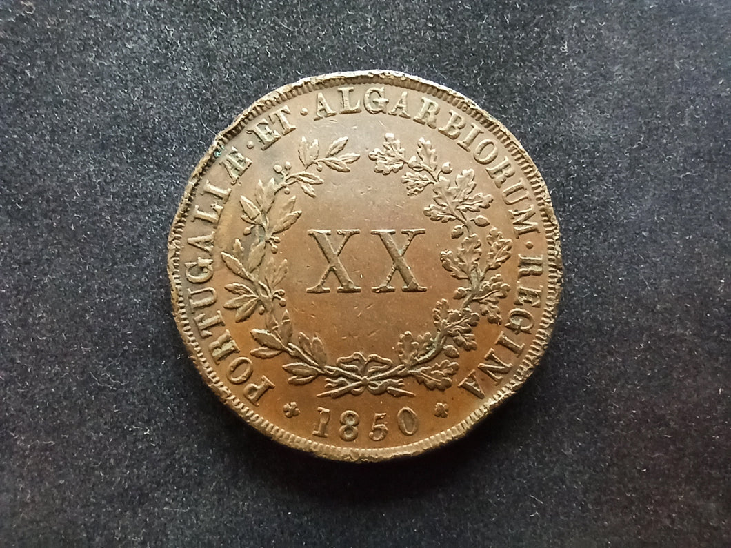 Portugal : 20 Reis 1850 (Ref 638)