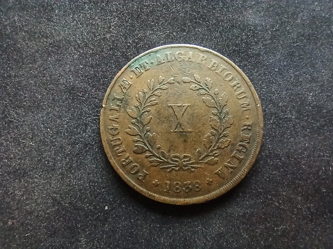 Portugal : 10 Reis 1838 (Ref 640)