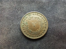 Charger l&#39;image dans la galerie, Portugal : 5 Reis 1874 ; Qualité (Ref 643)
