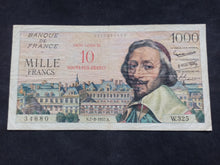 Charger l&#39;image dans la galerie, 1000 Francs Richelieu (7-3-1957) Surchargé 10 NF (Ref 657)
