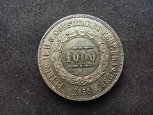 Charger l&#39;image dans la galerie, Brésil : 1000 Reis 1856 Argent (Ref 739)
