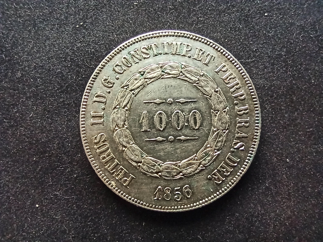 Brésil : 1000 Reis 1856 Argent (Ref 739)