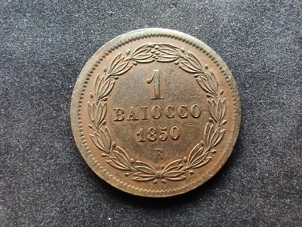 Vatican : 1 Baiocco 1850 R (Ref 710)