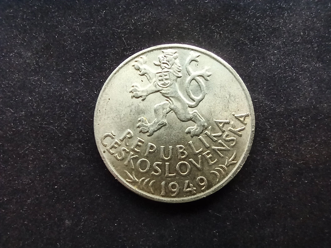 Tchécoslovaquie : 100 Korun Argent 1949 (Ref 764)