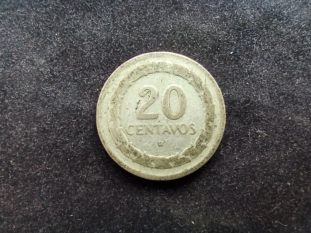 Colombie : 20 Centavos Argent 1945 (Ref 771)