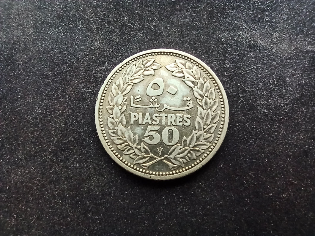 Liban : 50 piastres 1952 Argent (Ref 786)