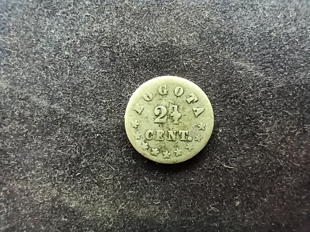 Colombie : 2 1/2 Centavos Argent 1879 (Ref 772)