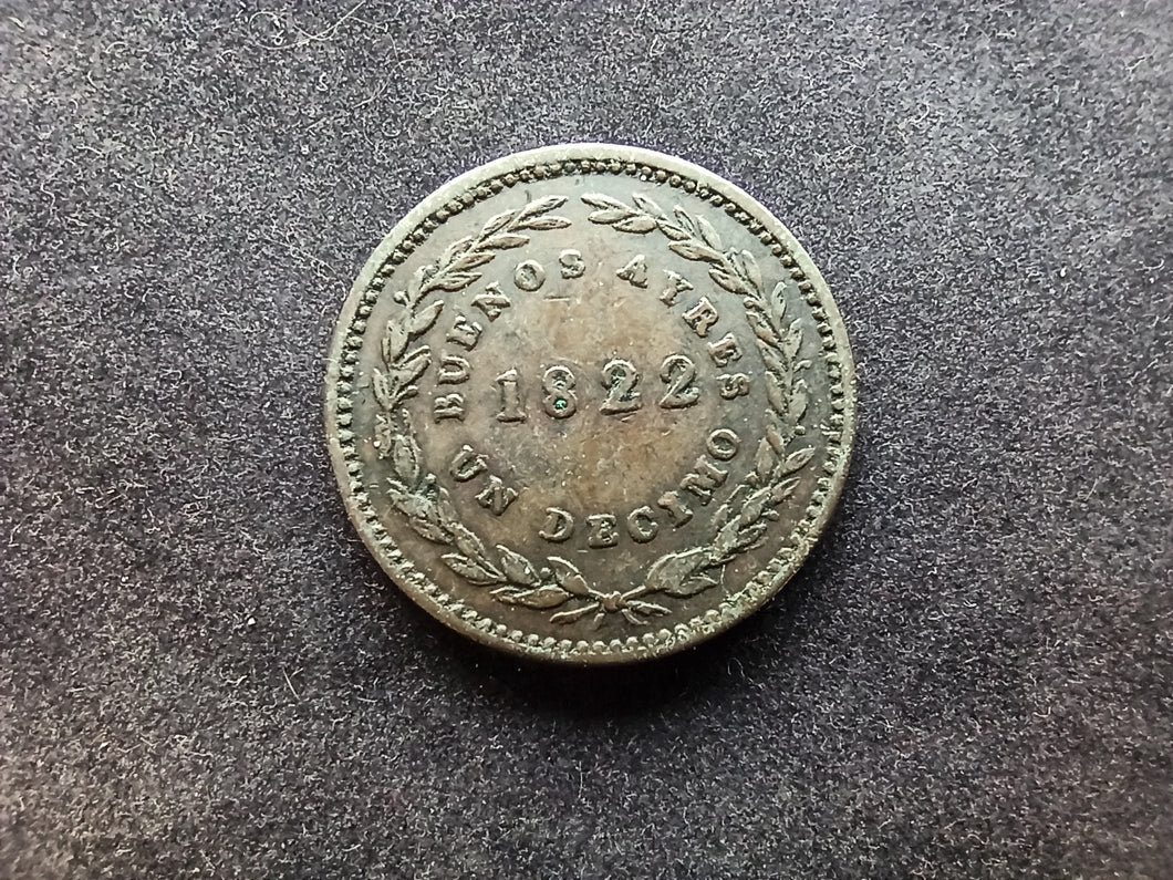 Buenos Aires / Argentine : Un Decimo 1822 (Ref 858)