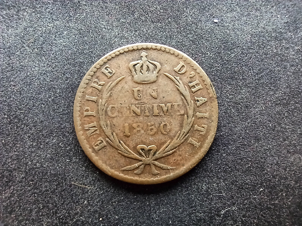 Haïti : Un Centime 1850 (Ref 893)