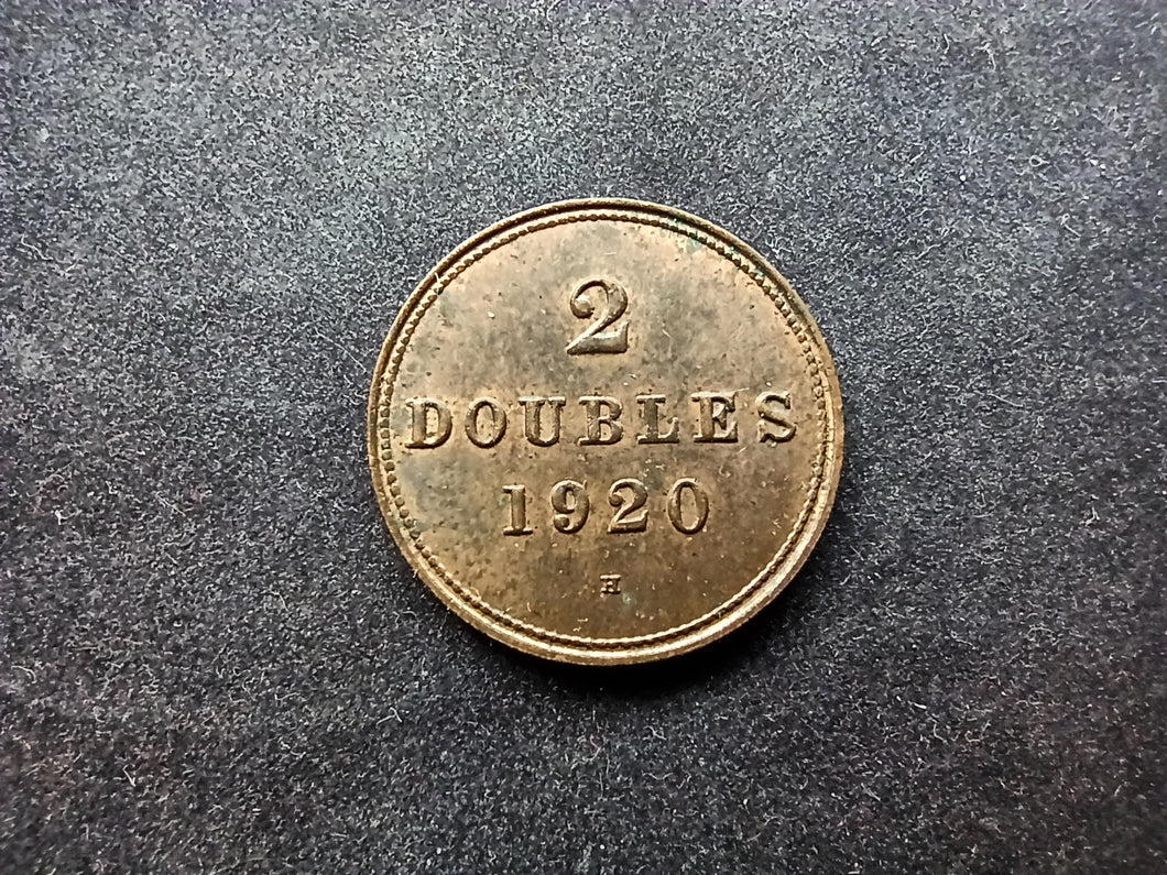 Guernesey : 2 Doubles 1920 ; Qualité (Ref 928)