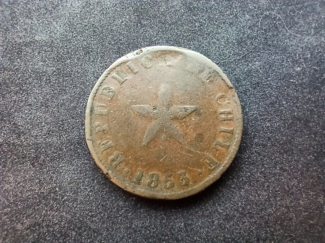 Chile : Un Centavo 1853 (Ref 987)