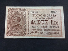 Charger l&#39;image dans la galerie, Italie : 2 Lire 1914 (Ref 1024)
