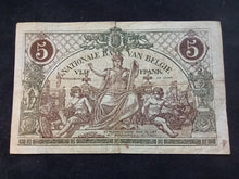Charger l&#39;image dans la galerie, Belgique : 5 Francs 1918 (Ref 1038)
