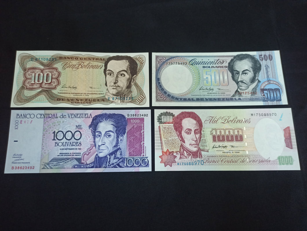 Venezuela : 100 / 500 / 2 X 1000 Bolivares 1998 NEUF (Ref 1087)