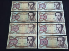 Charger l&#39;image dans la galerie, Venezuela : 8 X 100 Bolivares Années différentes (Ref 1090)
