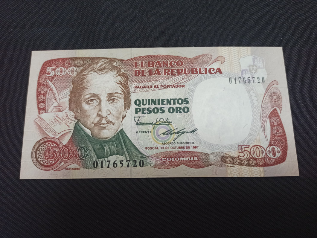 Colombie : 500 Pesos 1987 SPL (Ref 1119)