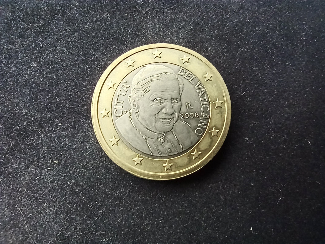 1 Euro Vatican 2008 Benoit XVI ; Issue du Coffret BU 2008