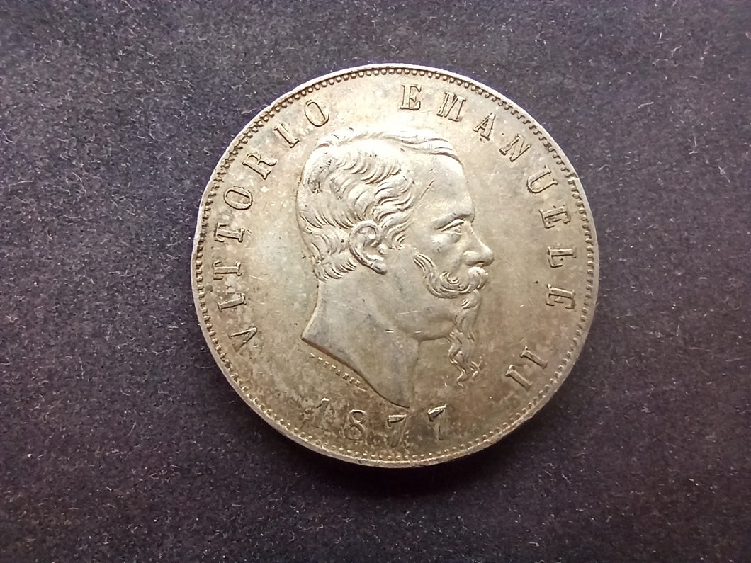 5 Lire Argent 1877 R (Ref 1152) Qualité