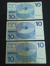Charger l&#39;image dans la galerie, Pays Bas : Lot de 3 Billets de 10 Gulden 1968
