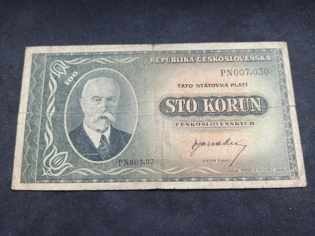 Tchécoslovaquie : 100 Korun 1945 (Ref 1262)