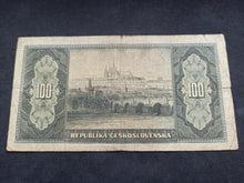 Charger l&#39;image dans la galerie, Tchécoslovaquie : 100 Korun 1945 (Ref 1262)

