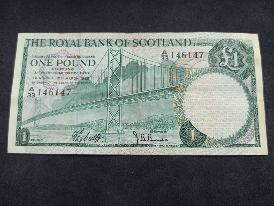 Scotland / Ecosse : One Pound 1969 (Ref 1281)