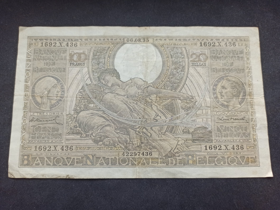 Belgique : 100 Francs 1935  (Ref 1273)