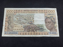 Charger l&#39;image dans la galerie, Afrique de l&#39;Ouest : Burkina Faso : 1000 Francs 1981 C (Ref 1220)
