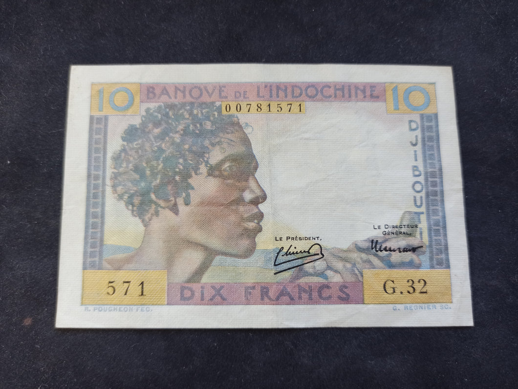 Djibouti : 10 Francs 1946 Indochine (Ref 1309)