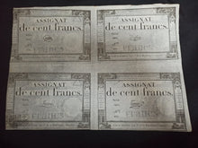 Charger l&#39;image dans la galerie, Planche de 4 Assignats de 100 Francs 18 Nivose An 3 (Ref 1318)
