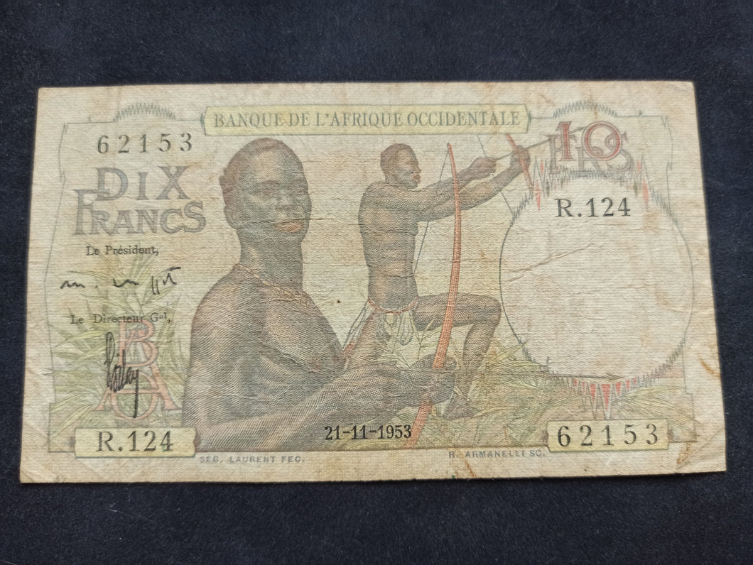 Afrique Occidentale : 10 Francs 1953 (Ref 1336)