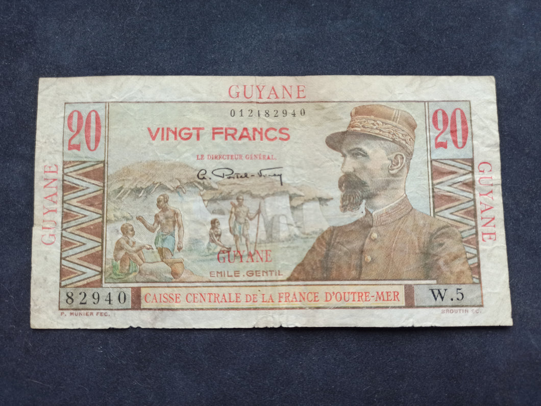 Guyane : 20 Francs 1947 Emile Gentil (Ref 1340)