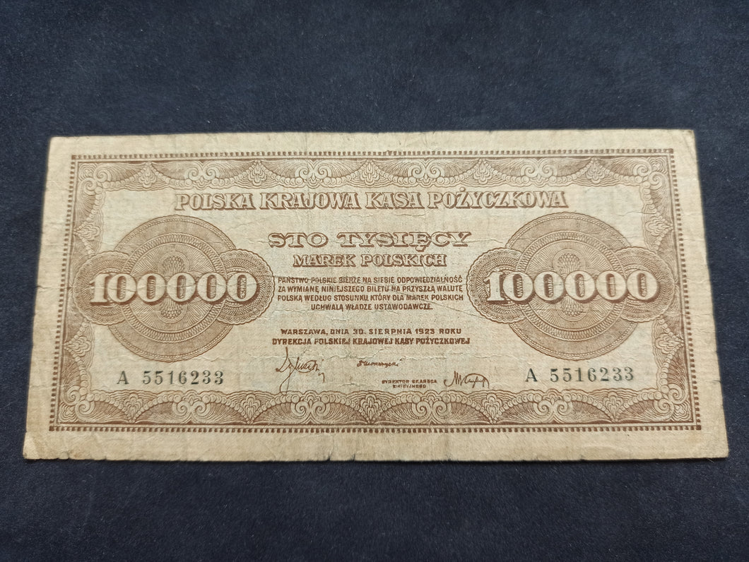 Pologne : 100000 Marek 1923 (Ref 1360)