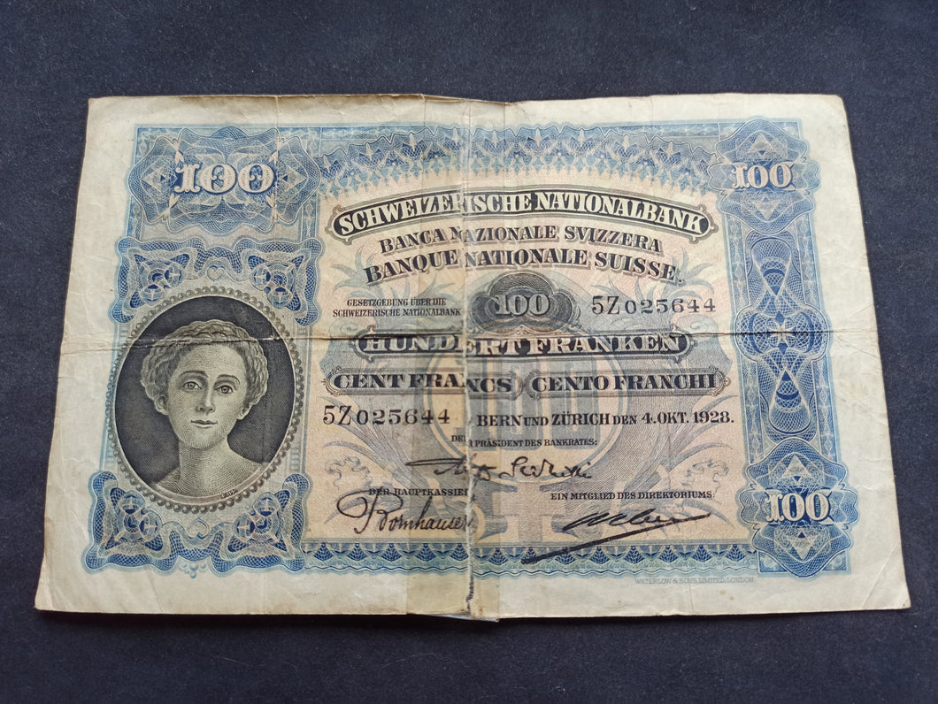 Suisse : 100 Franken 1928 (Ref 1371)